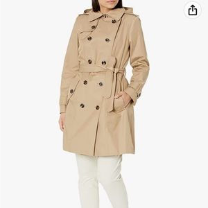 London fog hooded trench coat women’s size L